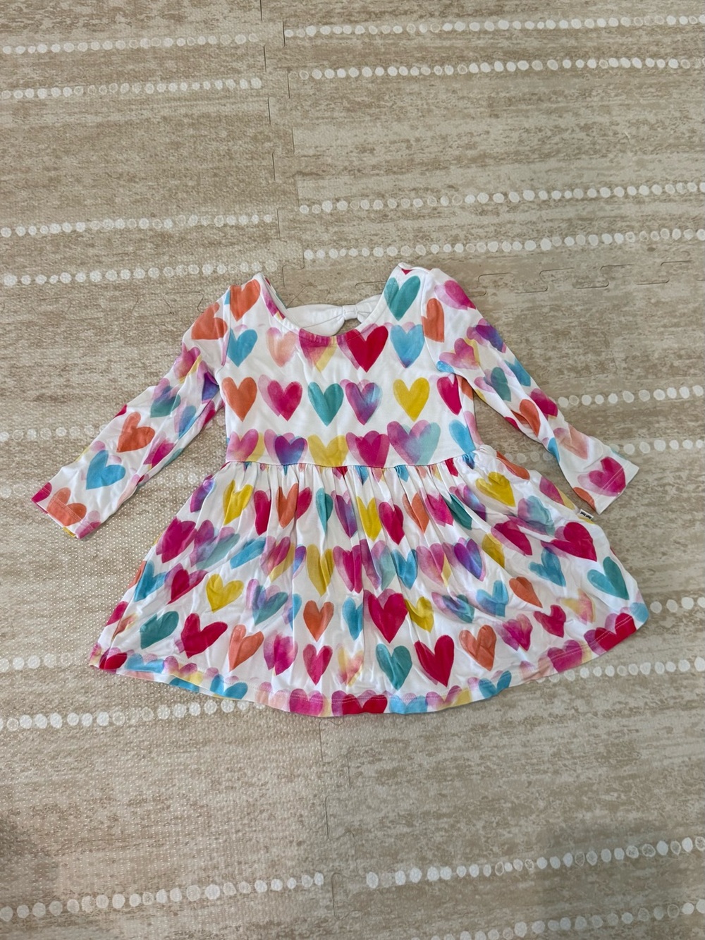 Little Sleepies Multicolor Heart Print bodysuit dress 12-18 months